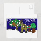 Hirsche Liebe Winter Postkarte (Vorne/Hinten)