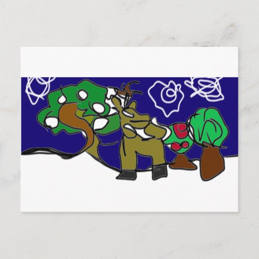 Hirsche Liebe Winter Postkarte (Vorderseite)