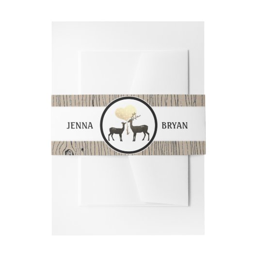 Hirsche Liebe Woodland Hirsche Hochzeit Custom Einladungsbanderole (Vorderseite Beispiel)