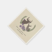Hirsche + Lila Blumenhochzeit Napkins Serviette (Ecke)