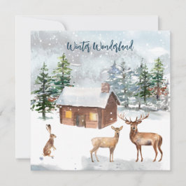 Hirsche, Login, Hasen Weihnachts-Party-Flachkarte