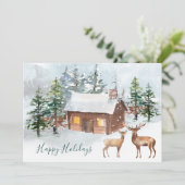 Hirsche, Login Weihnachten Party Flachbildschirm Karte (Stehend Vorderseite)