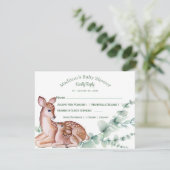 Hirsche Mama Baby Showcard RSVP Karte (Stehend Vorderseite)