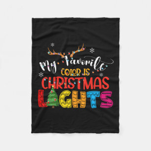 Hirsche meine Lieblingsfarbe ist Weihnachtslicht g Fleecedecke