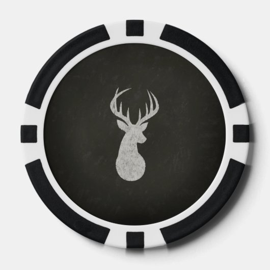 Hirsche mit Antler Chalk Zeichnend Pokerchips (Vorderseite)