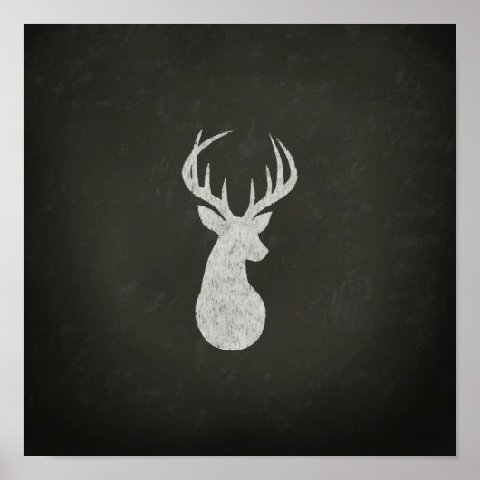 Hirsche mit Antler Chalk Zeichnend Poster (Vorne)
