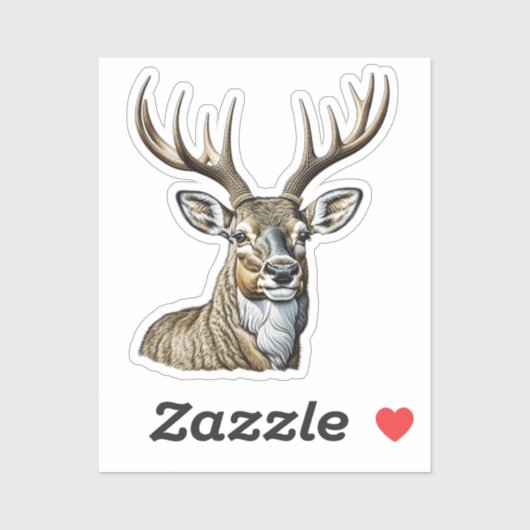 Hirsche mit Antlern gezeichnet Aufkleber (Blatt)