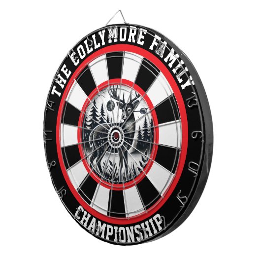 Hirsche mit Antlern im Bullseye Dartscheibe (Vorderseite rechts)