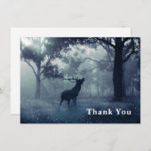 Hirsche mit Antlern im Schattenwald Dankeskarte (Vorne/Hinten)