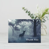 Hirsche mit Antlern im Schattenwald Dankeskarte (Stehend Vorderseite)