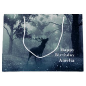 Hirsche mit Antlern im Schattenwald - Geburtstag Große Geschenktüte (Vorderseite)