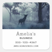 Hirsche mit Antlern im Schattenwald - Geschäft Quadratischer Aufkleber (Vorderseite)