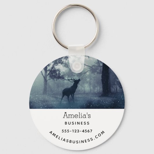 Hirsche mit Antlern im Schattenwald - Geschäft Schlüsselanhänger (Vorderseite)