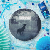 Hirsche mit Antlern im Schattenwald - Hochzeit Pappteller (Party)