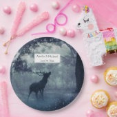 Hirsche mit Antlern im Schattenwald - Hochzeit Pappteller (Party)