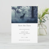 Hirsche mit Antlern im Schattenwald Hochzeit Save The Date (Stehend Vorderseite)