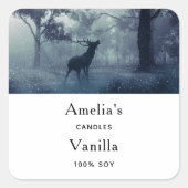 Hirsche mit Antlern im Wald - Kerzengeschäft Quadratischer Aufkleber (Vorderseite)