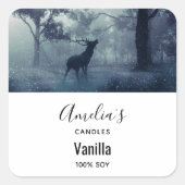 Hirsche mit Antlern im Wald - Kerzengeschäft Quadratischer Aufkleber (Vorderseite)