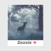 Hirsche mit Antlern in einem Schattenwald Aufkleber (Blatt)
