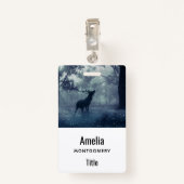 Hirsche mit Antlern in einem Schattenwald Ausweis (Rückseite mit Klammer)