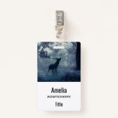 Hirsche mit Antlern in einem Schattenwald Ausweis (Vorderseite mit Klammer)