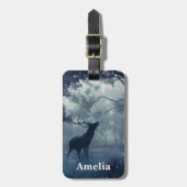 Hirsche mit Antlern in einem Schattenwald Gepäckanhänger (Vorderseite vertikal)