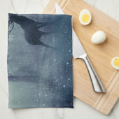 Hirsche mit Antlern in einem Schattenwald Geschirrtuch (Viertel Falte)