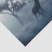 Hirsche mit Antlern in einem Schattenwald Seidenpapier (Ausschnitt)