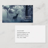 Hirsche mit Antlern in einem Schattenwald Visitenkarte (Vorne/Hinten)