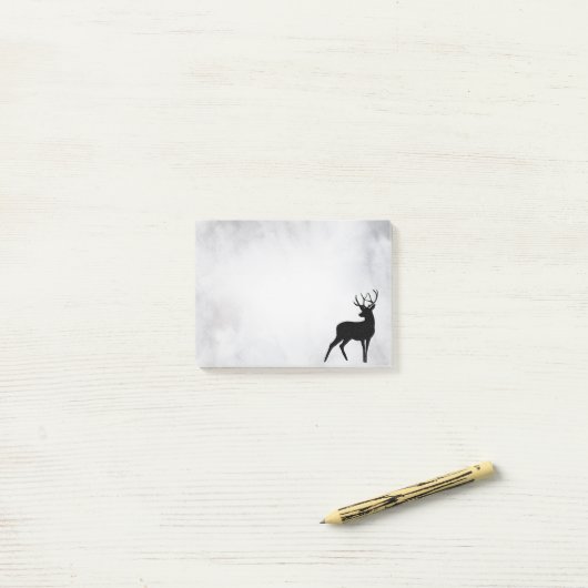 Hirsche mit Antlers Black Silhouette Post-it Klebezettel (Auf Schreibtisch)
