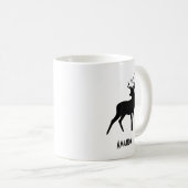 Hirsche mit Antlers Black Silhouette Rustikal Kaffeetasse (VorderseiteRechts)