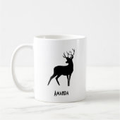 Hirsche mit Antlers Black Silhouette Rustikal Kaffeetasse (Links)
