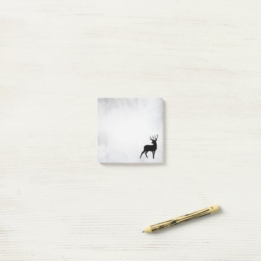 Hirsche mit Antlers Black Silhouette Rustikal Post-it Klebezettel (Auf Schreibtisch)