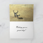 Hirsche mit Antlers Happy Birthday Day Karte (Innenseite)