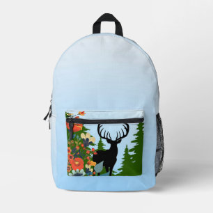 Hirsche mit Big Rack Out Forest Blue Sky Bedruckter Rucksack