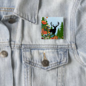Hirsche mit Big Rack Out Forest Blue Sky Button (Beispiel)