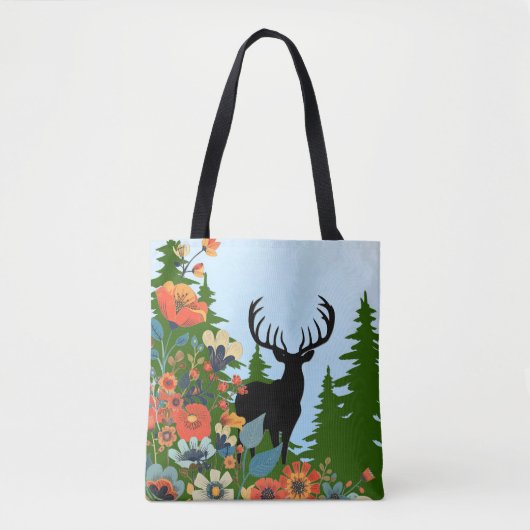 Hirsche mit Big Rack Out Forest Blue Sky Tasche (Vorderseite)