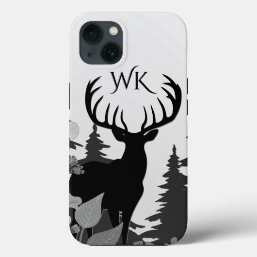 Hirsche mit Big Rack Out Forest Monogram Case-Mate iPhone Hülle (Rückseite)