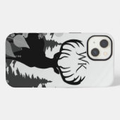 Hirsche mit Big Rack Out Forest Monogram iPhone Hülle (Rückseite (Horizontal))