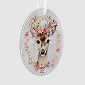 Hirsche mit Blume Crown Ornament (Vorderseite)