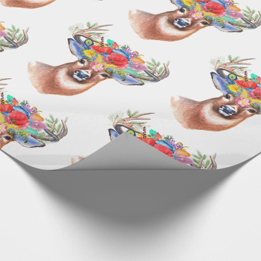 Hirsche mit Blume Geschenkpapier (Ecke)