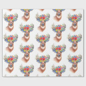 Hirsche mit Blume Geschenkpapier (Flach)