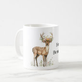 Hirsche mit Blumen Kaffeetasse (Vorderseite Links)