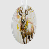 Hirsche mit blumenhalslosen Fantasy-Stil in Rosa Ornament (Vorderseite)