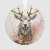 Hirsche mit blumenhalslosen Fantasy-Stil in Rosa Ornament (Rückseite)