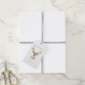 Hirsche mit Bow Christmas Geschenkanhänger (Mit Garn)