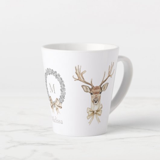 Hirsche mit Bow Christmas Milchtasse (Rechte Ecke)