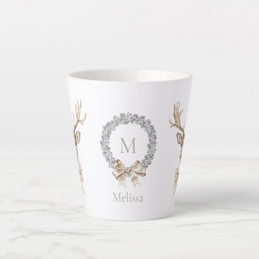 Hirsche mit Bow Christmas Milchtasse (Vorderseite)