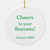 Hirsche mit Champagner Toast Keramik Ornament (Hinten)