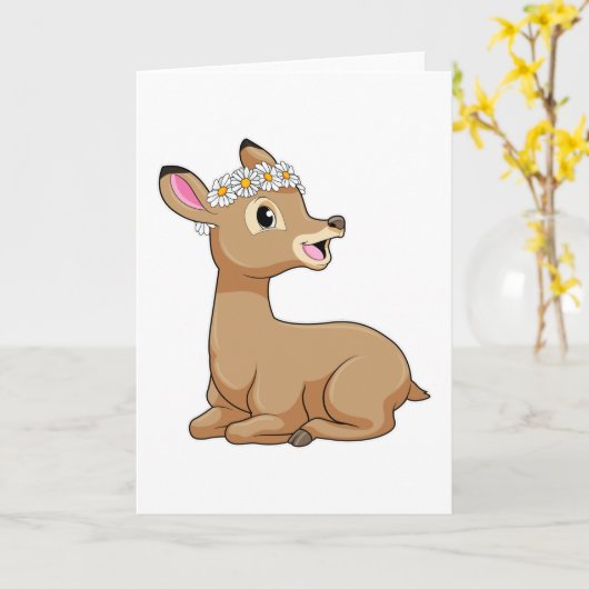 Hirsche mit Daisy-Blume Karte (Gelbe Blume)